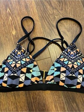 Colourful strappy bikini top
